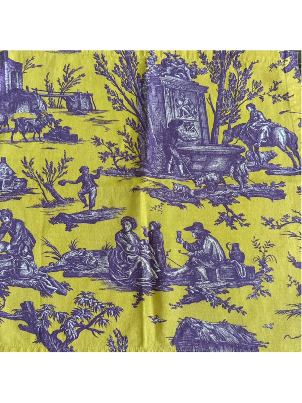 Williams Sonoma Orleans Toile Napkin 19x19 Yellow Purple Cotton Replacement